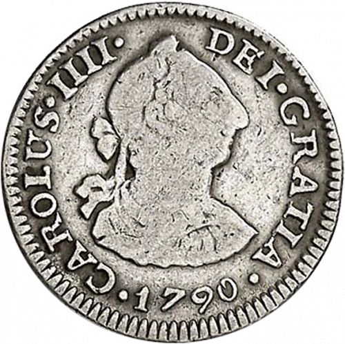half Real Obverse Image minted in SPAIN in 1790FM (1788-08  -  CARLOS IV)  - The Coin Database