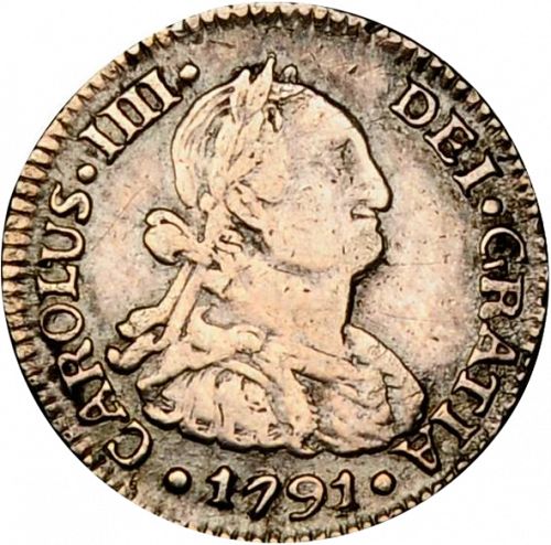 half Real Obverse Image minted in SPAIN in 1791PR (1788-08  -  CARLOS IV)  - The Coin Database