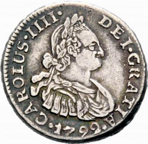 half Real Obverse Image minted in SPAIN in 1792IJ (1788-08  -  CARLOS IV)  - The Coin Database