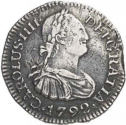 half Real Obverse Image minted in SPAIN in 1792JJ (1788-08  -  CARLOS IV)  - The Coin Database