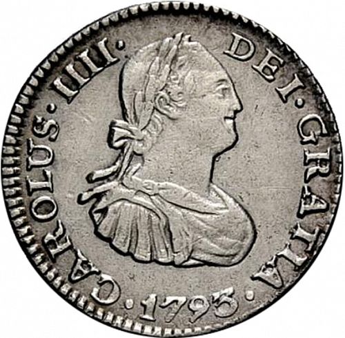 half Real Obverse Image minted in SPAIN in 1793FM (1788-08  -  CARLOS IV)  - The Coin Database