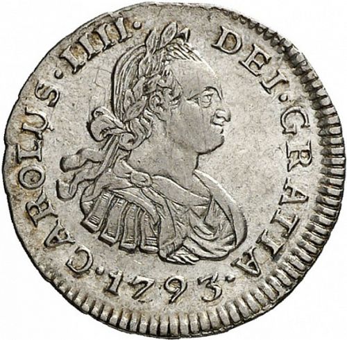 half Real Obverse Image minted in SPAIN in 1793IJ (1788-08  -  CARLOS IV)  - The Coin Database