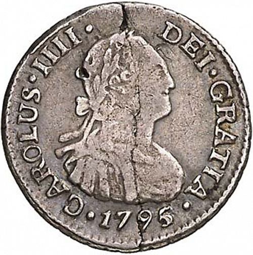 half Real Obverse Image minted in SPAIN in 1795DA (1788-08  -  CARLOS IV)  - The Coin Database