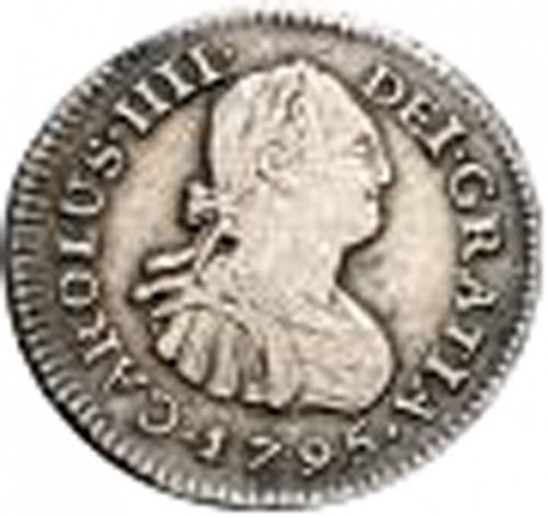 half Real Obverse Image minted in SPAIN in 1795IJ (1788-08  -  CARLOS IV)  - The Coin Database