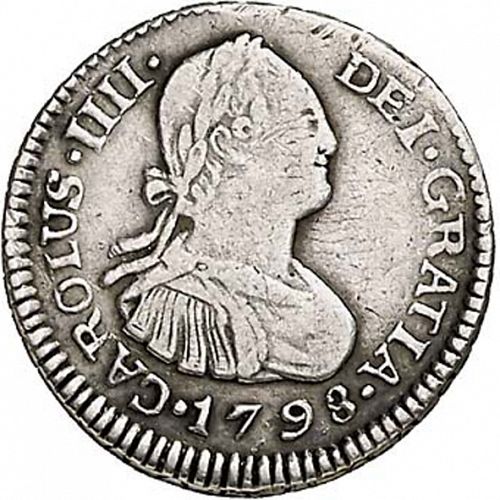 half Real Obverse Image minted in SPAIN in 1798M (1788-08  -  CARLOS IV)  - The Coin Database