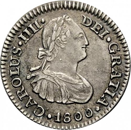 half Real Obverse Image minted in SPAIN in 1800FM (1788-08  -  CARLOS IV)  - The Coin Database