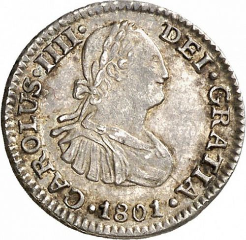 half Real Obverse Image minted in SPAIN in 1801FM (1788-08  -  CARLOS IV)  - The Coin Database