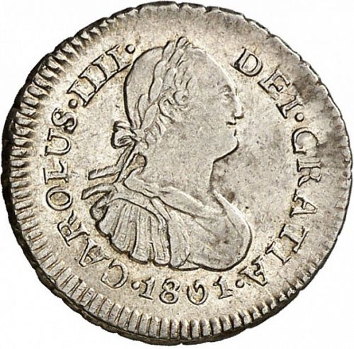half Real Obverse Image minted in SPAIN in 1801IJ (1788-08  -  CARLOS IV)  - The Coin Database