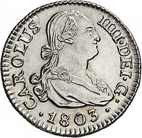 half Real Obverse Image minted in SPAIN in 1803FA (1788-08  -  CARLOS IV)  - The Coin Database