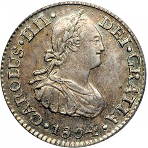 half Real Obverse Image minted in SPAIN in 1804TH (1788-08  -  CARLOS IV)  - The Coin Database