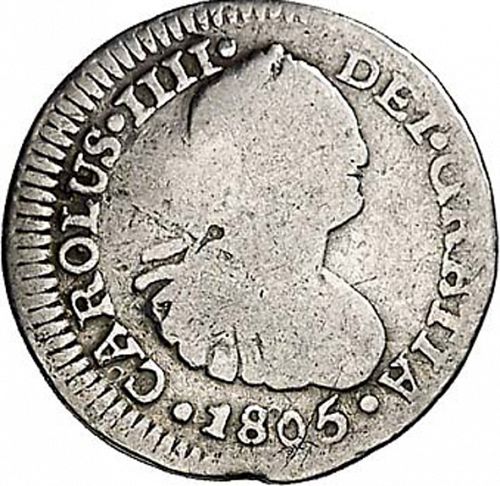 half Real Obverse Image minted in SPAIN in 1805IJ (1788-08  -  CARLOS IV)  - The Coin Database