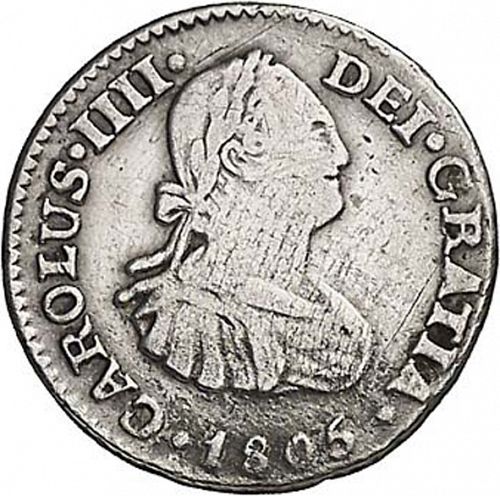 half Real Obverse Image minted in SPAIN in 1805TH (1788-08  -  CARLOS IV)  - The Coin Database