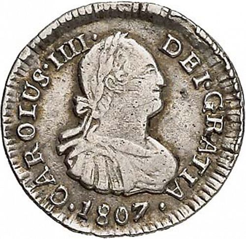 half Real Obverse Image minted in SPAIN in 1807FJ (1788-08  -  CARLOS IV)  - The Coin Database