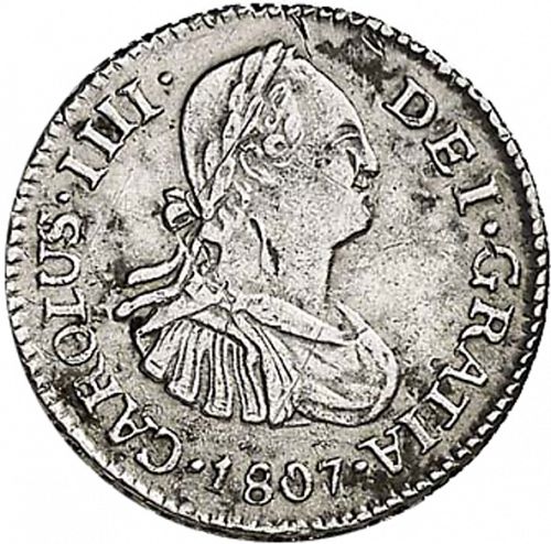 half Real Obverse Image minted in SPAIN in 1807M (1788-08  -  CARLOS IV)  - The Coin Database