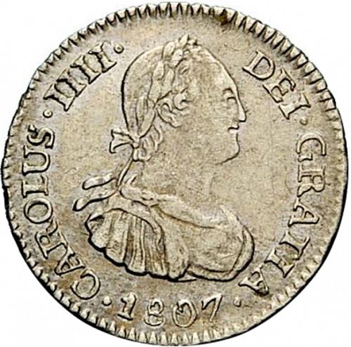 half Real Obverse Image minted in SPAIN in 1807PJ (1788-08  -  CARLOS IV)  - The Coin Database