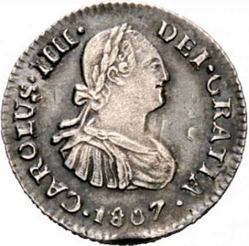 half Real Obverse Image minted in SPAIN in 1807TH (1788-08  -  CARLOS IV)  - The Coin Database