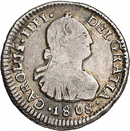 half Real Obverse Image minted in SPAIN in 1808FJ (1788-08  -  CARLOS IV)  - The Coin Database