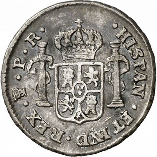 half Real Reverse Image minted in SPAIN in 1790PR (1788-08  -  CARLOS IV)  - The Coin Database