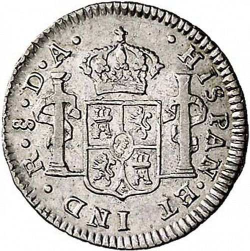 half Real Reverse Image minted in SPAIN in 1797DA (1788-08  -  CARLOS IV)  - The Coin Database