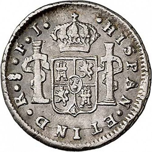 half Real Reverse Image minted in SPAIN in 1803FJ (1788-08  -  CARLOS IV)  - The Coin Database
