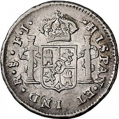 half Real Reverse Image minted in SPAIN in 1804FJ (1788-08  -  CARLOS IV)  - The Coin Database