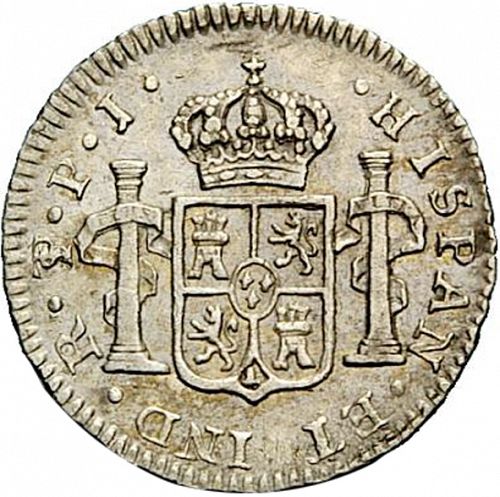 half Real Reverse Image minted in SPAIN in 1807PJ (1788-08  -  CARLOS IV)  - The Coin Database