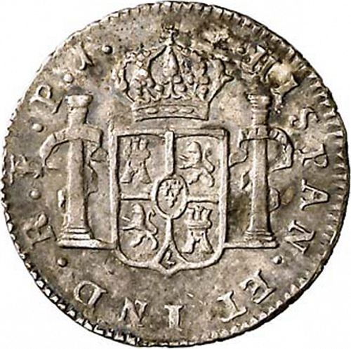 half Real Reverse Image minted in SPAIN in 1809PJ (1788-08  -  CARLOS IV)  - The Coin Database