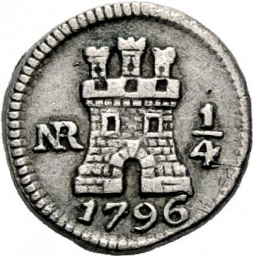 1/4 Real Obverse Image minted in SPAIN in 1796 (1788-08  -  CARLOS IV)  - The Coin Database