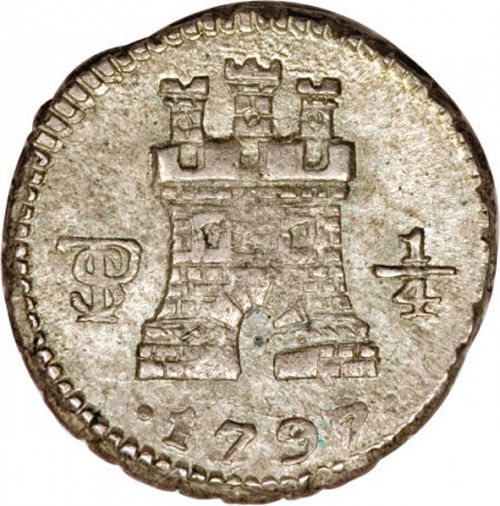 1/4 Real Obverse Image minted in SPAIN in 1797 (1788-08  -  CARLOS IV)  - The Coin Database