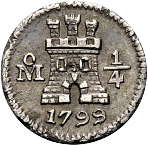 1/4 Real Obverse Image minted in SPAIN in 1799 (1788-08  -  CARLOS IV)  - The Coin Database