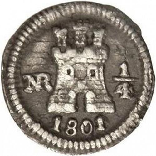 1/4 Real Obverse Image minted in SPAIN in 1801 (1788-08  -  CARLOS IV)  - The Coin Database