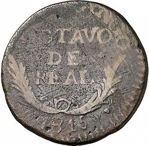 1 Octavo Reverse Image minted in SPAIN in 1815 (1810-22  -  FERNANDO VII - Independence War)  - The Coin Database