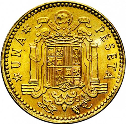 1 Peseta Reverse Image minted in SPAIN in 1963 / 67 (1936-75  -  NATIONALIST GOVERMENT)  - The Coin Database