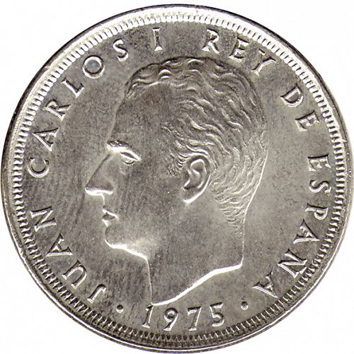 25 Pesetas Obverse Image minted in SPAIN in 1975 / 77 (1975-82  -  JUAN CARLOS I)  - The Coin Database