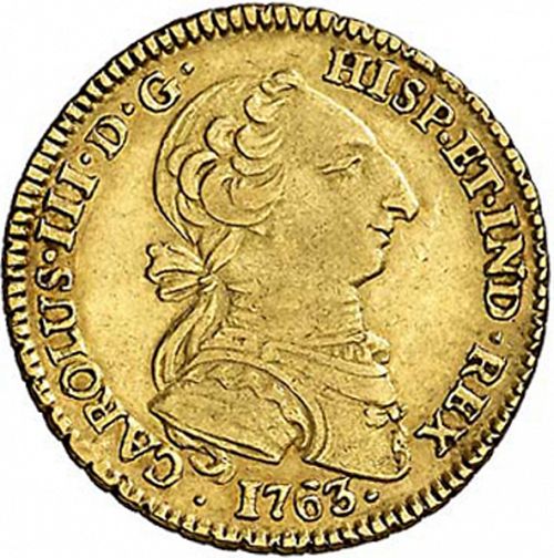 2 Escudos Obverse Image minted in SPAIN in 1763MF (1759-88  -  CARLOS III)  - The Coin Database