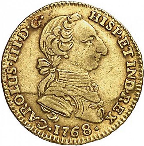 2 Escudos Obverse Image minted in SPAIN in 1768JV (1759-88  -  CARLOS III)  - The Coin Database