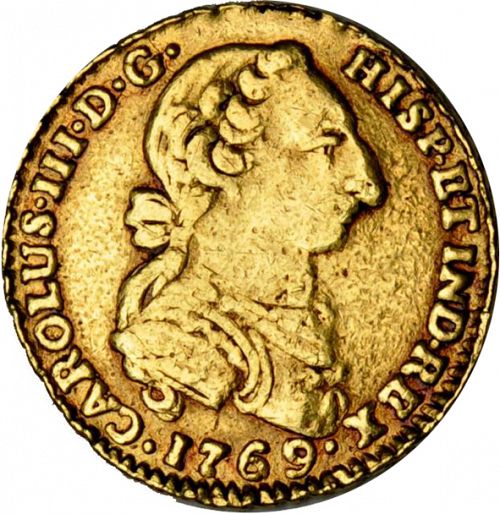 2 Escudos Obverse Image minted in SPAIN in 1769V (1759-88  -  CARLOS III)  - The Coin Database