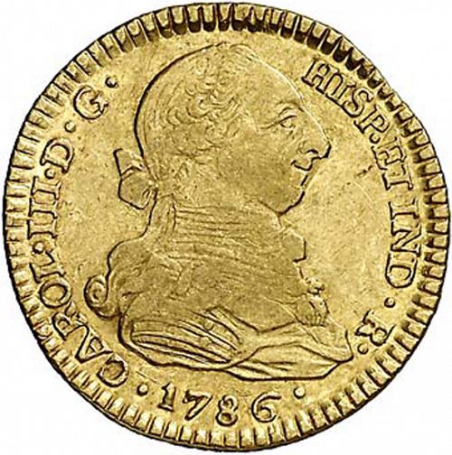 2 Escudos Obverse Image minted in SPAIN in 1786SF (1759-88  -  CARLOS III)  - The Coin Database
