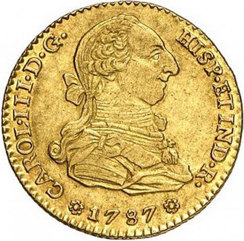 2 Escudos Obverse Image minted in SPAIN in 1787CM (1759-88  -  CARLOS III)  - The Coin Database
