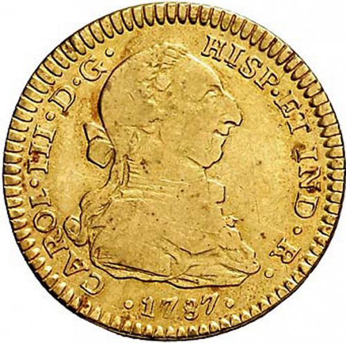 2 Escudos Obverse Image minted in SPAIN in 1787FM (1759-88  -  CARLOS III)  - The Coin Database