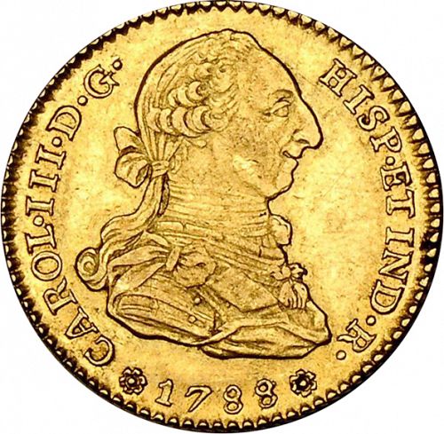 2 Escudos Obverse Image minted in SPAIN in 1788C (1759-88  -  CARLOS III)  - The Coin Database