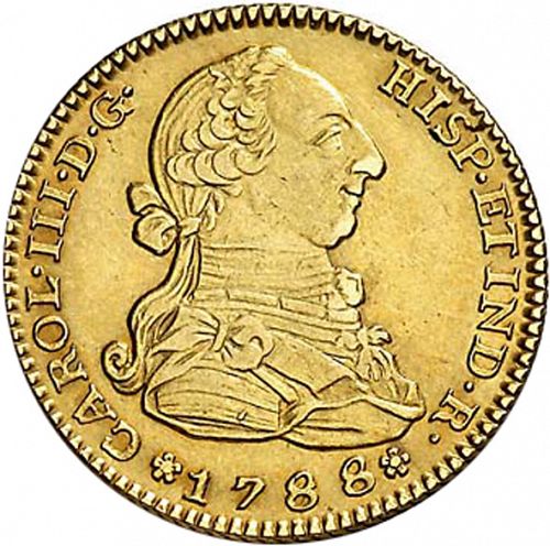 2 Escudos Obverse Image minted in SPAIN in 1788M (1759-88  -  CARLOS III)  - The Coin Database