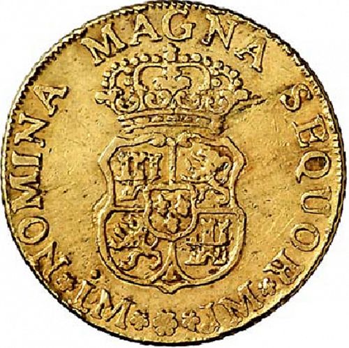 2 Escudos Reverse Image minted in SPAIN in 1762JM (1759-88  -  CARLOS III)  - The Coin Database