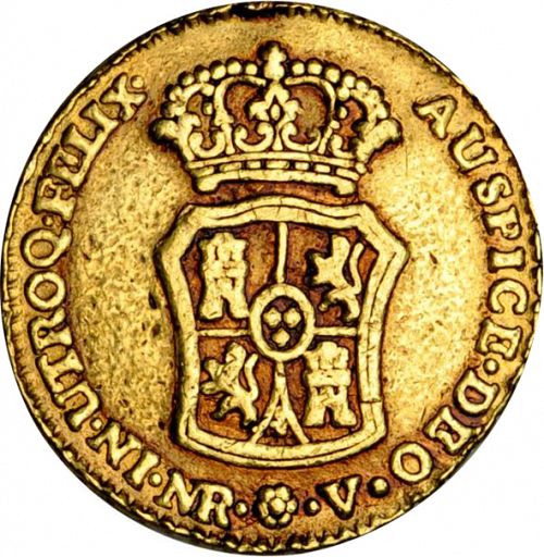 2 Escudos Reverse Image minted in SPAIN in 1769V (1759-88  -  CARLOS III)  - The Coin Database