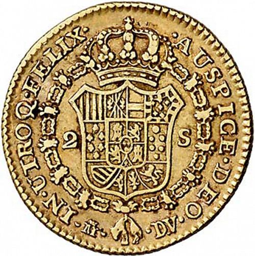 2 Escudos Reverse Image minted in SPAIN in 1786DV (1759-88  -  CARLOS III)  - The Coin Database
