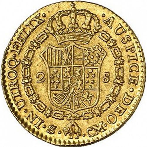 2 Escudos Reverse Image minted in SPAIN in 1787CM (1759-88  -  CARLOS III)  - The Coin Database