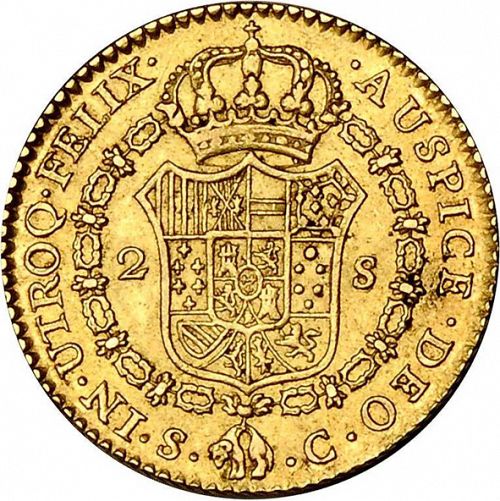 2 Escudos Reverse Image minted in SPAIN in 1788C (1759-88  -  CARLOS III)  - The Coin Database