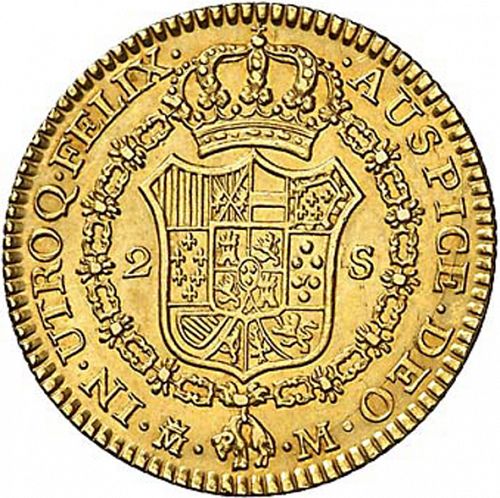 2 Escudos Reverse Image minted in SPAIN in 1788M (1759-88  -  CARLOS III)  - The Coin Database