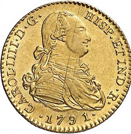 2 Escudos Obverse Image minted in SPAIN in 1791C (1788-08  -  CARLOS IV)  - The Coin Database