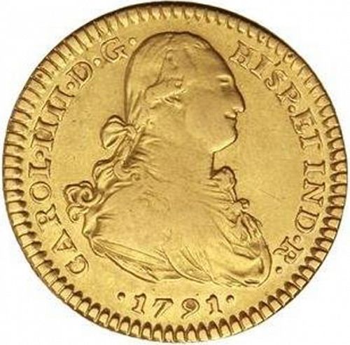 2 Escudos Obverse Image minted in SPAIN in 1791FM (1788-08  -  CARLOS IV)  - The Coin Database
